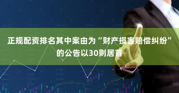 正规配资排名其中案由为“财产损害赔偿纠纷”的公告以30则居首